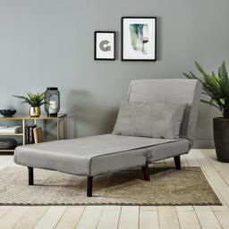 Una Single Sofa Bed - Grey Velvet - thumbnail 4