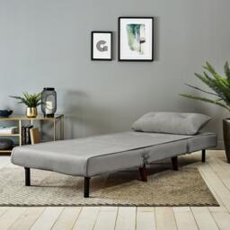 Una Single Sofa Bed - Grey Velvet - thumbnail 2