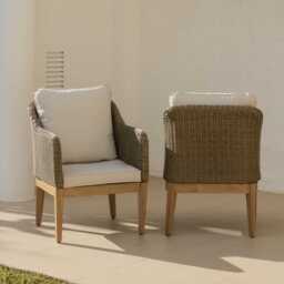 Harlyn Tawny Rattan Garden Armchairs - Set of 2 - thumbnail 2