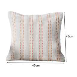 Elberton 45x45cm Cotton Striped Cushion Cover - Burnt Orange - thumbnail 6