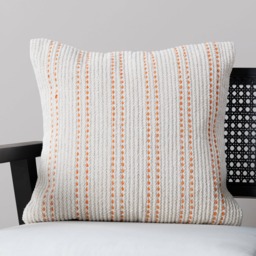 Elberton 45x45cm Cotton Striped Cushion Cover - Burnt Orange - thumbnail 1