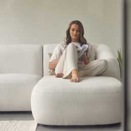 Nathalia Double Chaise Sofa - Chalk White Boucle - thumbnail 3
