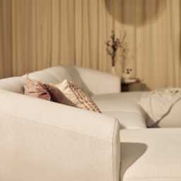 Nathalia Double Chaise Sofa - Chalk White Boucle - thumbnail 2