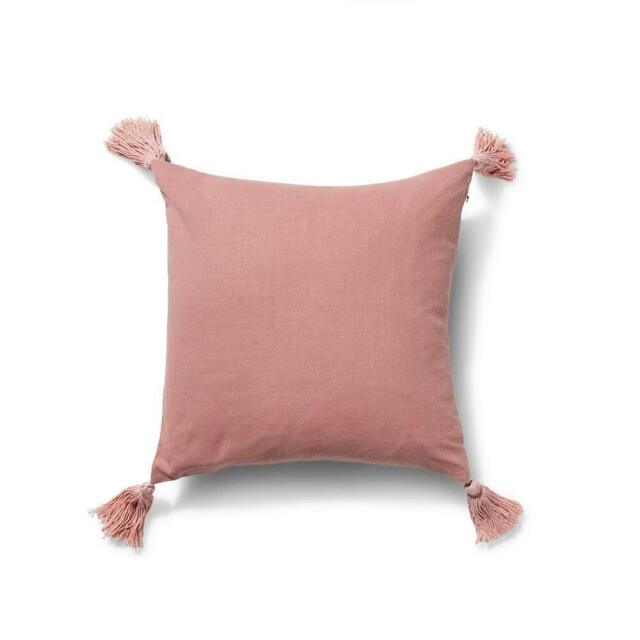 Otura 45x45cm Tasseled Cushion Cover - Blush Pink - image 1