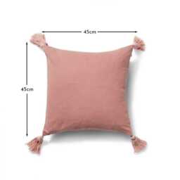 Otura 45x45cm Tasseled Cushion Cover - Blush Pink - thumbnail 4