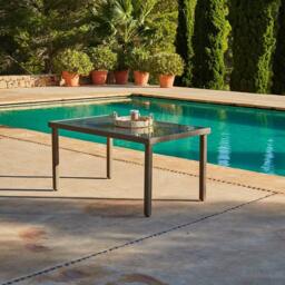 Marston 8 Seater Rattan Garden Dining Set with Grey Parasol - Natural Brown - Glass Top - thumbnail 2