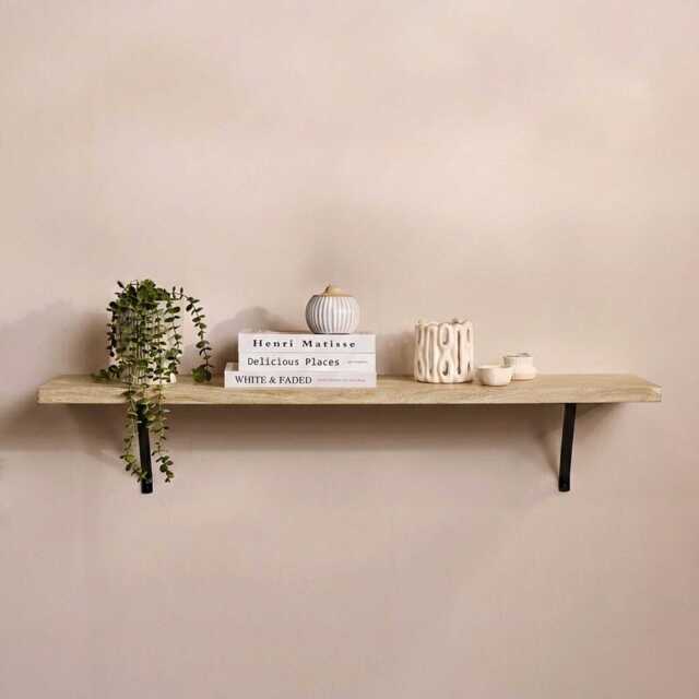 Atlas 125cm Mango Wood Wall Shelf - Whitewash - image 1