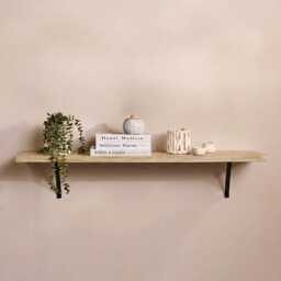 Atlas 125cm Mango Wood Wall Shelf - Whitewash