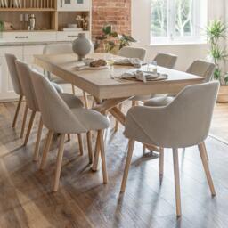 Amelia Whitewash Wood Dining Table - Extendable - thumbnail 2