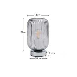 Elland 22.5cm Glass Table Lamp - Smoked & Chrome - thumbnail 2