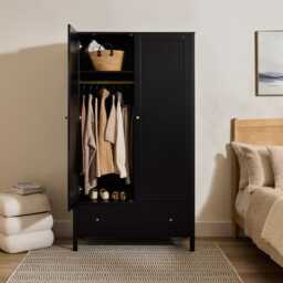 Charlie Double Wardrobe - Black - thumbnail 2