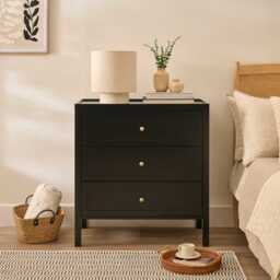 Charlie 3 Drawer Chest of Drawer - Noir Black - thumbnail 1