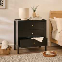 Charlie 3 Drawer Chest of Drawer - Noir Black - thumbnail 6