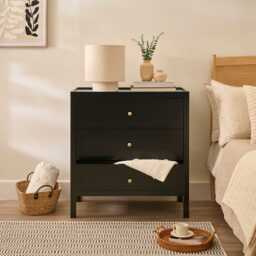 Charlie 3 Drawer Chest of Drawer - Noir Black - thumbnail 2