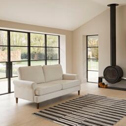 Annabelle 3 Seater Sofa - Natural Ivory with Dark Oak Legs - thumbnail 5