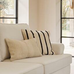 Annabelle 3 Seater Sofa - Natural Ivory with Dark Oak Legs - thumbnail 3