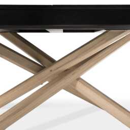 Amelia Black Wood Dining Table - Non Extendable - Whitewash Legs - thumbnail 4