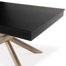 Amelia Black Wood Dining Table - Non Extendable - Whitewash Legs - thumbnail 2