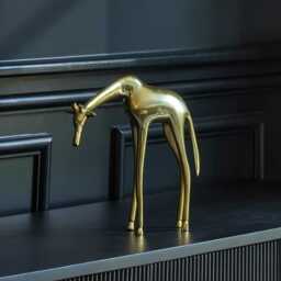 Nakuru Resting Metal Giraffe Ornament - Gold