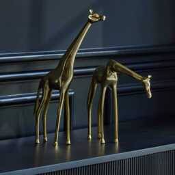 Nakuru Resting Metal Giraffe Ornament - Gold - thumbnail 2