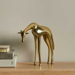 Nakuru Resting Metal Giraffe Ornament - Gold - thumbnail 3