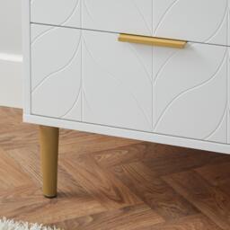 Gloria Bedside Tables - Set of 2 - White & Brass Effect - thumbnail 3