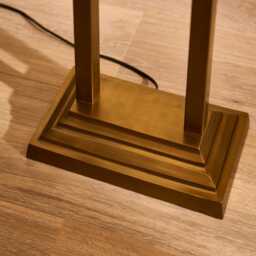 Purley 132cm Gold  Floor Lamp Base & Ashurst 46 x 30cm Shade - White - thumbnail 5