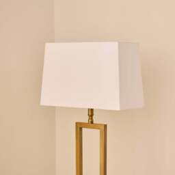 Purley 132cm Gold  Floor Lamp Base & Ashurst 46 x 30cm Shade - White - thumbnail 3