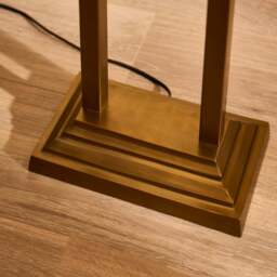 Purley 132cm Gold  Floor Lamp Base & Ashurst 46 x 30cm Shade - White - thumbnail 5