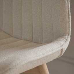 Amelia Whitewash Dining Table Set - 6 Seater - Bella Light Beige Boucle Dining Chairs - Whitewash Legs - thumbnail 6