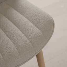 Amelia Whitewash Dining Table Set - 6 Seater - Bella Light Beige Boucle Dining Chairs - Whitewash Legs - thumbnail 4