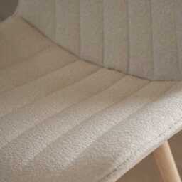 Amelia Whitewash Dining Table Set - 6 Seater - Bella Light Beige Boucle Dining Chairs - Whitewash Legs - thumbnail 5