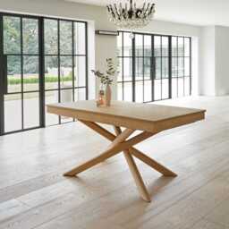 Amelia Whitewash Dining Table Set - 6 Seater - Bella Light Beige Boucle Dining Chairs - Whitewash Legs - thumbnail 2