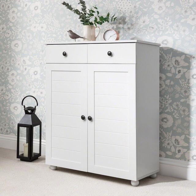 Ascot Shoe Cabinet - White Storage Cupboard - image 1