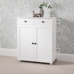 Ascot Shoe Cabinet - White Storage Cupboard - thumbnail 6