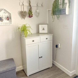 Ascot Shoe Cabinet - White Storage Cupboard - thumbnail 2