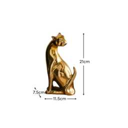 Nakuru 21cm Metal Leopard Ornament - Gold - thumbnail 6