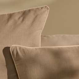 Camber 45x45cm Garden Scatter Cushion Cover - Sand with Off White Piping - thumbnail 3