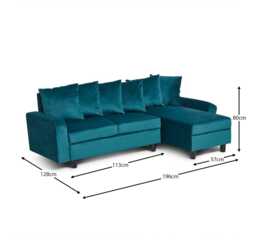Tracy Corner Sofa - Lagoon Teal Velvet - thumbnail 5