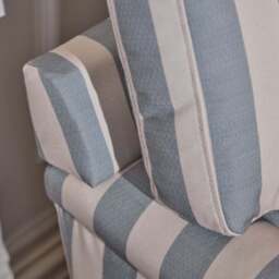 Brea 2 Seater Sofa - Blue Stripe with Whitewash Legs - thumbnail 6