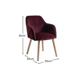 Freya Burgundy Red Armchairs - Set of 2 - Whitewash Legs - thumbnail 5