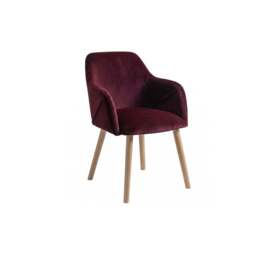 Freya Burgundy Red Armchairs - Set of 2 - Whitewash Legs - thumbnail 4