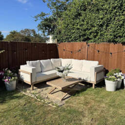 Akira 6 Seater Wooden Garden Corner Sofa with Akira Coffee Table - thumbnail 5