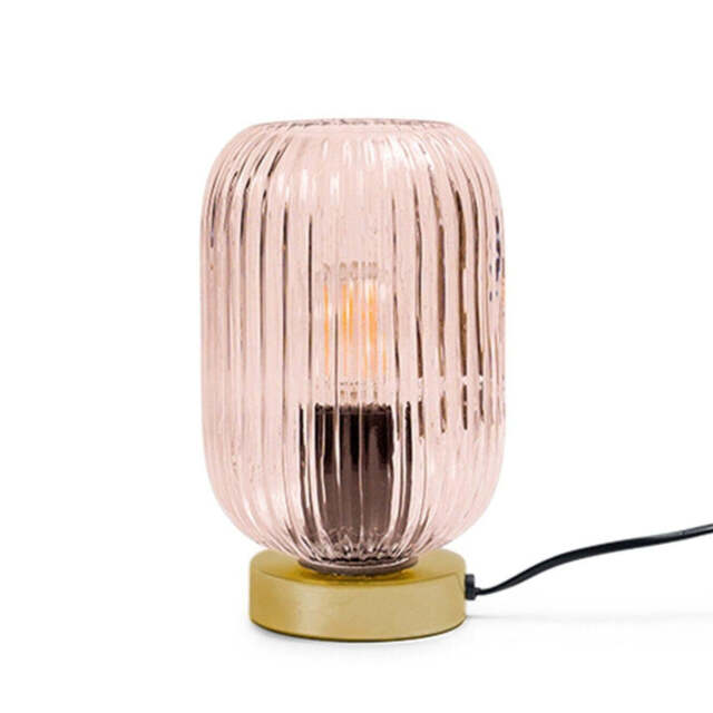 Elland 22.5cm Glass Table Lamp - Blush Pink & Gold - image 1
