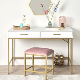 Elland 22.5cm Glass Table Lamp - Blush Pink & Gold - thumbnail 3