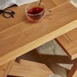 Charlotte Pale Oak Dining Table - Cross Leg - thumbnail 3