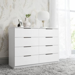 Essie 4 Piece Bedroom Set - 8 Chest of Drawers - Pure White - thumbnail 5