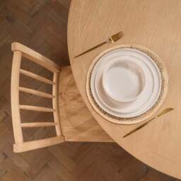 Charlotte Whitewash Round Dining Table Set - 4 Seater - Tilly Dining Chairs - Whitewash Oak Legs - thumbnail 6