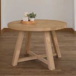 Charlotte Whitewash Round Dining Table Set - 4 Seater - Tilly Dining Chairs - Whitewash Oak Legs - thumbnail 2