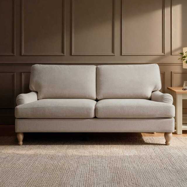Brea 2 Seater Sofa - Mink Taupe with Whitewash Oak Legs - image 1